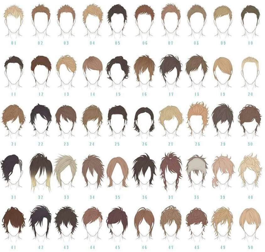 Anime Male Hair Reference